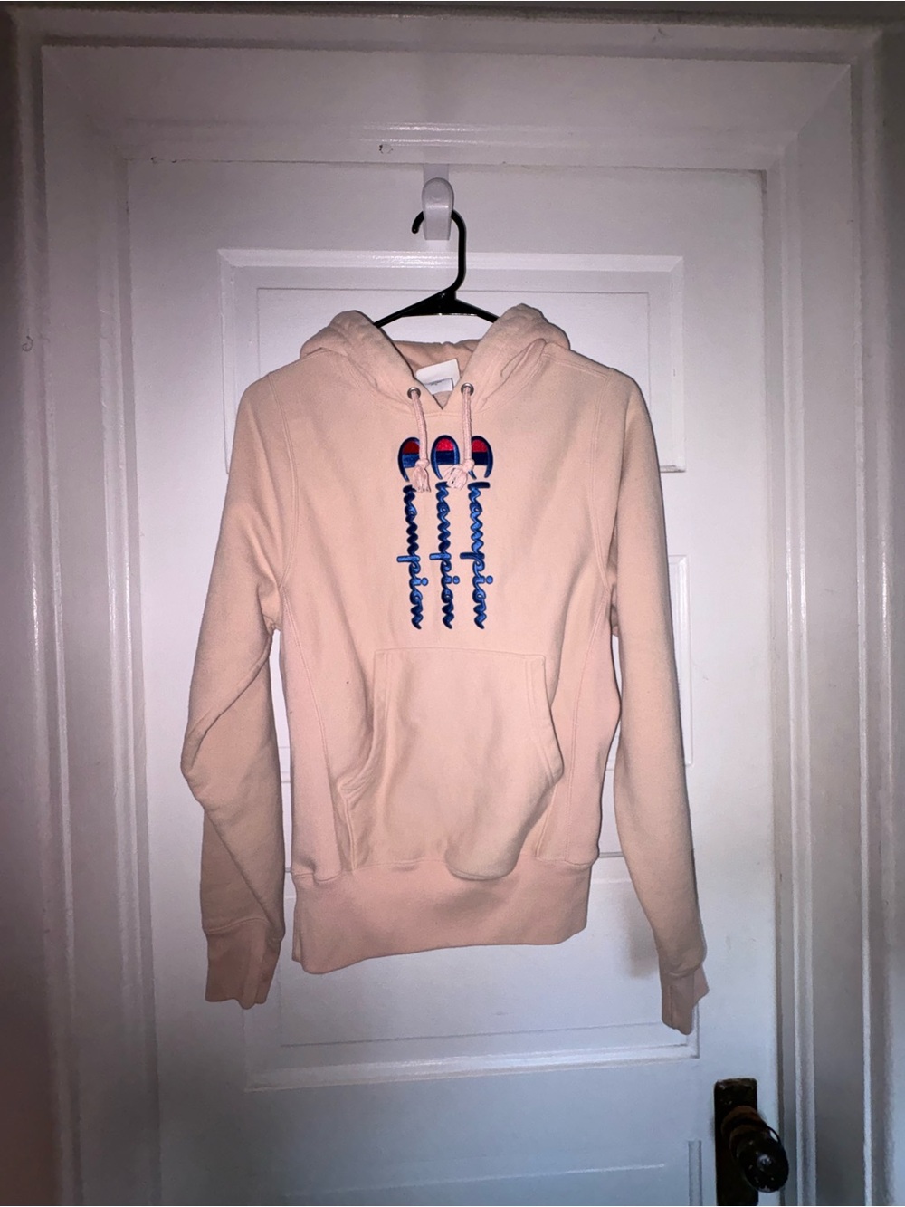 Champion Peach Hoodie with Script Logo Drawcords